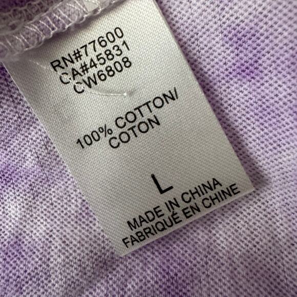 Chaser David Bowie Purple Tie Dye Tee Size L NWT - Picture 7 of 7